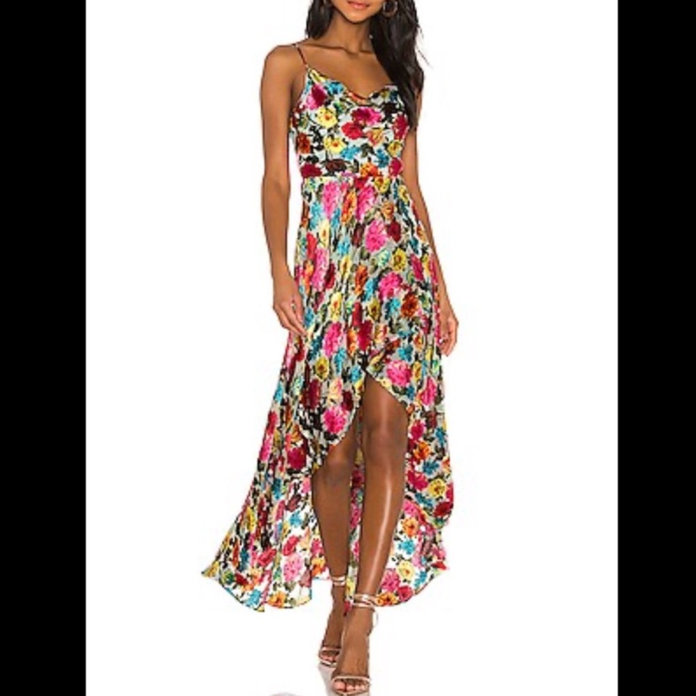 Alice And Olivia Christina Floral High Low Dress Size 0 Feminine Wedding Guest